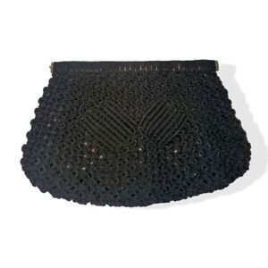 Black crochet clutch 